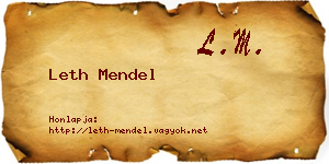 Leth Mendel névjegykártya